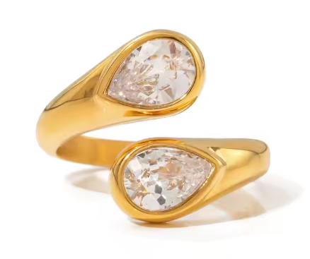 Crystalline Twins Ring